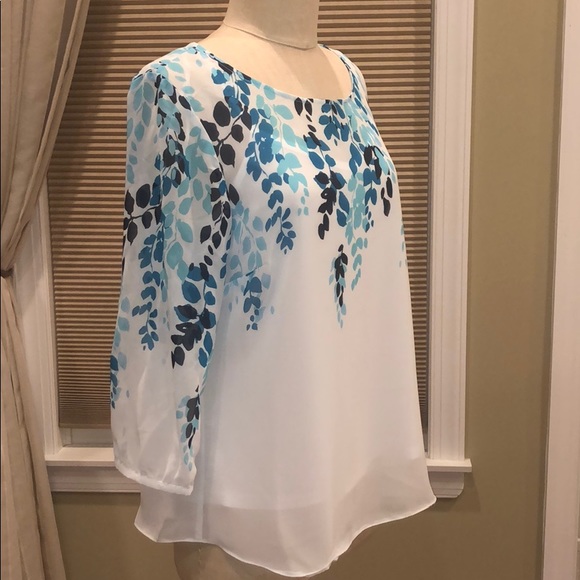 Nwt David Emanuel UK Sheer Leaf Print Blouse - Picture 4 of 5